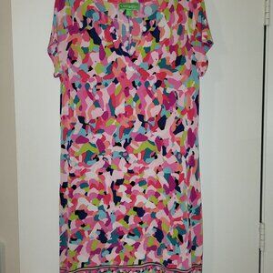 PAPPAGALLO - Multi Pink Confetti Print Dress, Size L